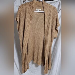 Coldwater Creek Tan Open-Front Knit Cardigan
